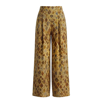 Sun yaqiao rayon ຮູບແບບເພັດ retro ແບບ presbyopic ຂາກວ້າງສໍາລັບແມ່ຍິງ trousers ວ່າງ
