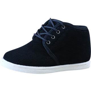 Winter black lace-up cotton shoes