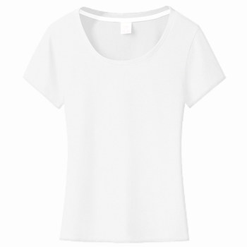 Short-sleeved t-shirt women's white pure cotton slim top