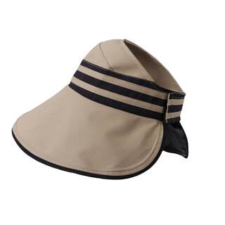 黑胶uv空顶防晒帽子女夏防紫外线遮脸遮阳帽可折叠渔夫帽大帽檐