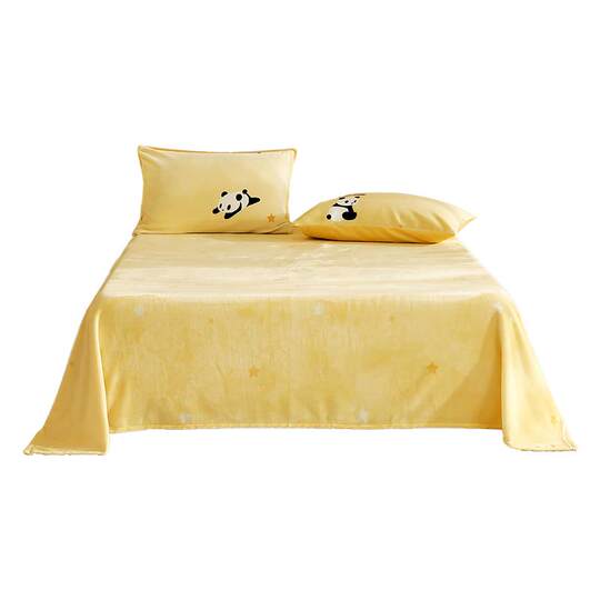 水星家纺儿童牛奶绒床单单件母婴A类抗静电暖绒被单秋冬保暖床品