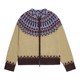Desigual Blogger's Same Style Fair Isle Stand Collar Women's Knitted Jacket Cardigan Sweater