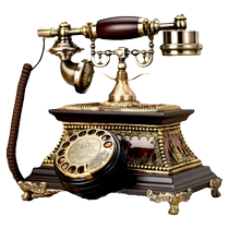 Mu Yuzhen antique telephone European-style retro solid wood turntable old-fashioned living room home landline wireless card phone