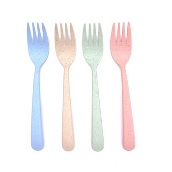 Fruit fork wheat straw plastic fork creative household western food fork cake dessert fork gift set tableware fork