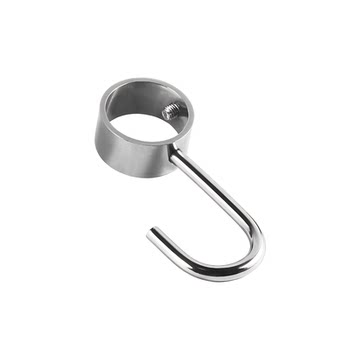 Stainless Steel Round Tube Fixed Hook Clothes Drying Rod Sleeve Windproof Hook Adjustable Clothes Hook Coat Hook No-Drill Single Hook