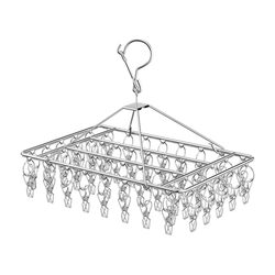 Windproof multi-clip socks stainless steel drying rack home balcony students socks rack 50 clips drying bold