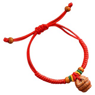 Hand-woven red rope natural wild peach wood peach core bracelet baby peach basket adult children walnut bracelet
