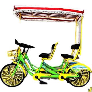 4-inch four-person bicycle, four-wheeled four-person bicycle, tourist attraction rental sightseeing vehicle, family-use parent-child caravan