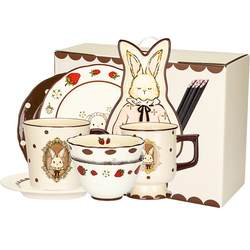 Modern Housewife Hera Rabbit Girl Birthday Gift Newly Married Household 2023 New Tableware Bowls and Dishes Gift Box Set
