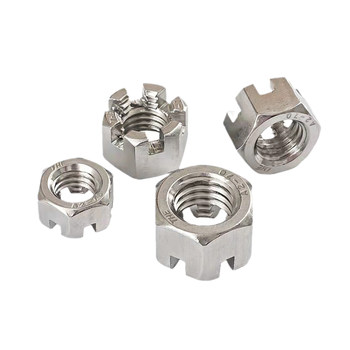 GB6181 304 ສະແຕນເລດ slotted nut hexagonal groove nut M6M8M10M12M14M16M18M20mm