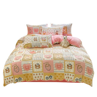 冬季加厚雪花牛奶珊瑚绒被套单件150x200x230单人被单法兰绒被罩a