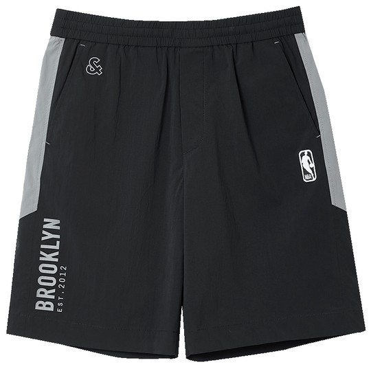 Jack Jones NBA co-branded men's contrasting color stitching letter print basketball autumn elastic elastic shorts