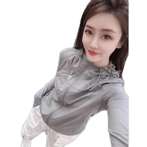 European fashionable gray ice silk hooded sun protection clothing for women summer new versatile breathable sports jacket sun protection clothing