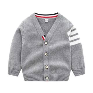Ins children's baby cardigan sweater jacket spring and autumn boys and girls Korean version V-neck pure cotton sweater foreign style