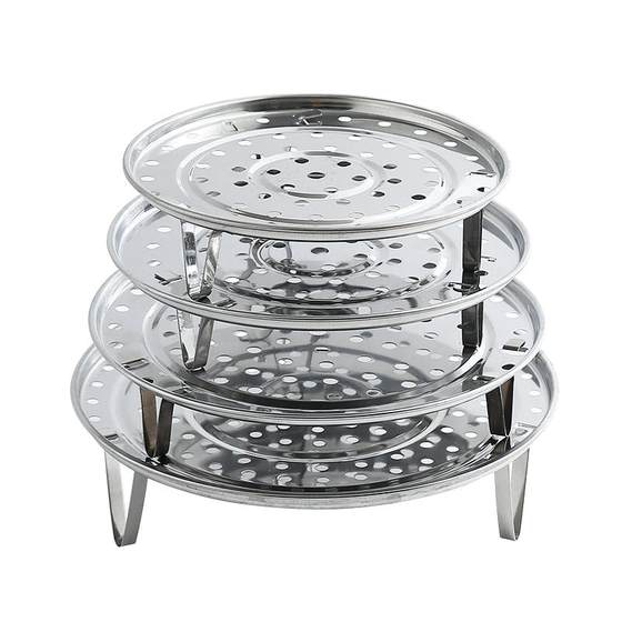 Stainless steel steaming plate home round steaming sheet water-proof steamer steamed steamed bun triangular steaming rack steaming drawer grate high-footed steaming rack