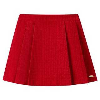 【绵羊毛混纺】eland kids衣恋童装女童半身裙25年冬新品百褶短裙