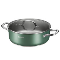 Supor stainless steel hot pot large-capacity clear soup shabu-shabu stir-fry stew multi-function induction cooker gas universal