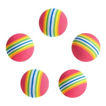 Cat Toy Rainbow Ball Micro Elastic Ball Funny Cat Silent Ball EVA ບານຂະຫນາດນ້ອຍສັດລ້ຽງຕົນເອງຄວາມສຸກຂອງຫຼິ້ນອຸປະກອນສັດລ້ຽງ