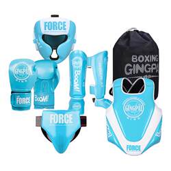 Children's Sanda Fighting Protective Gear Set for Men and Women, Adult Professional Training Boxing Helmet, Chest Protector, Leg and Groin Protection Set, Thick