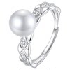 Natural akoya seawater pearl twist ring