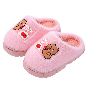 Children's anti-slip soft-soled winter home cotton slippers for medium and large children