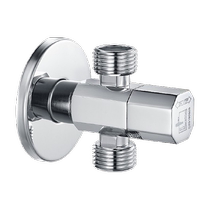 Submarine one in two out three-way full copper angle valve household one-to-two washing machine faucet double water outlet valve switch