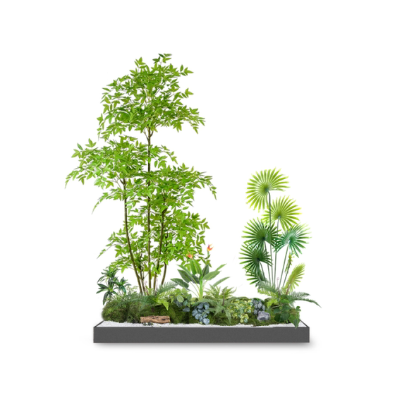 Simulated green plant landscaping combination indoor entrance