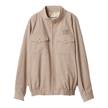 (Chinese Valentines Day gift) Miu Miu womens plaid belted jacket