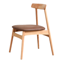 Nordic solid wood chairs home dining chairs modern simple dining tables and chairs Internet celebrity backrest stools leisure commercial horn chairs