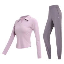 Camel Womens Fashion Yoga Sports Suit Womens 2024 Autumn Casual Fitness Long Sleeve T-Shirt Sweatpants Two-piece Set