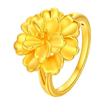 Mengjinyuan large peony flower gold ring