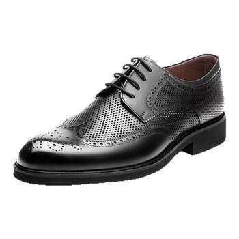 Zuo tiannu hollow lace up formal leather derby shoes