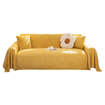 Sofa cover full cover autumn and winter cream style thickened simple comfortable cotton velvet plush cushion cover sofa cover