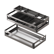Oaks 1566 pull basket kitchen cabinet stainless steel drawer type bowl rack to store condiments built-in cabinet bowl basket