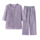 2026 New Mom Summer Suit Middle-aged and Elderly Women's Shirts Loose Slim Tops Western-style Grandma Dresses Summer