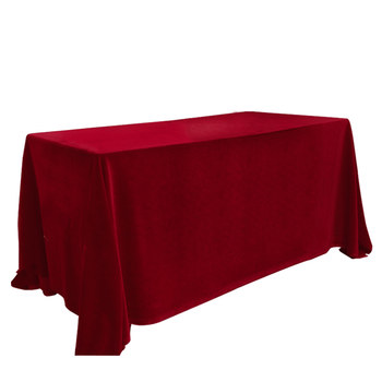 Custom gold velvet office meeting red tablecloth stall velvet cloth rectangular event knot engagement tablecloth