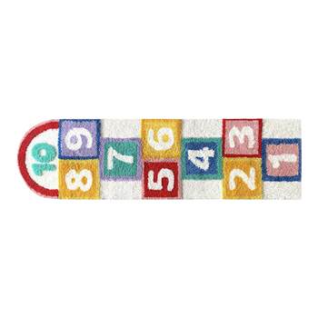 Children's fun cartoon carpet hopscotch game bedroom bedside blanket sofa decorative floor mat early education toys plush