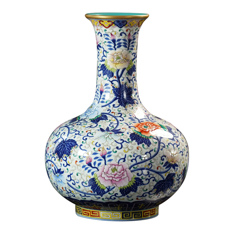 寧封窯手繪青花瓷花瓶景德鎮陶瓷中式賞瓶客廳博古架擺件-Taobao-Tmall