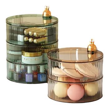 Desktop rotary hair accessories storage box cosmetic storage rack