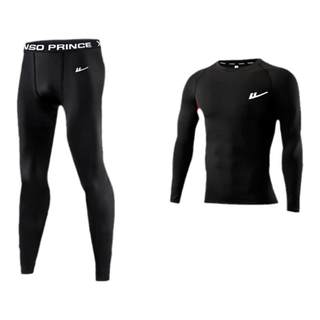 回力冬季跑步套装男士加绒保暖运动健身衣服速干衣晨跑体育训练服