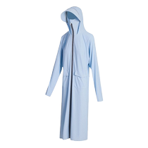 Ice silk long sun protection coat and hood covering face for women summer new outdoor UV protection UPF50 sun protection clothing