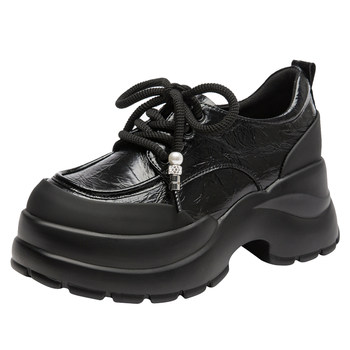 Ritai increased 7cm thick-soled loafers spring and autumn new women's single shoes fashion versatile trendy platform shoes commuting shoes