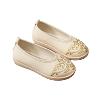 Ancient style shoes womens Hanfu shoes childrens Chinese style embroidered shoes old Beijing students costumes ancient style boys performance shoes