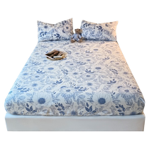 Pure cotton fitted sheet single piece 2024 new bed sheet bed cover three-piece set mattress protector dust-proof bed cover for girls