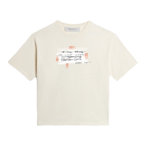 Golden Goose white round collar casual T-shirt (Asian limited version)