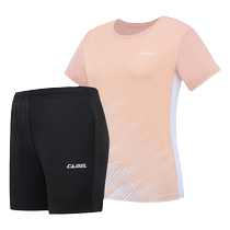 Camel badminton suit for women summer new fashion short-sleeved sun protection suit quick-drying breathable sports suit T-shirt shorts