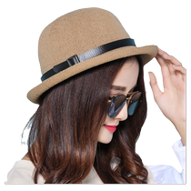 Ingléen Curl Wine Red Small Courtesy Hat Lady Autumn Winter New Korean Version Matching Hat Women Jazz Hat Fashion 100 Hitchhiking Fisherman Hat