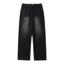 Straight-leg jeans for men spring 2024 new Japanese style cityboy handsome casual loose wide-leg pants spring and autumn