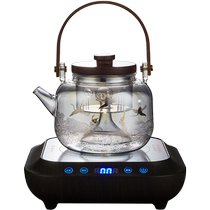Rongshantang Electrical Appliances Glowing Gold and Silver Burnt Glass Teapot Heat-resistant Chinese Electric Ceramic Stove Tea Stove Set