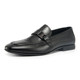 British loafers, slip-on leather shoes, fashionable metallic leather